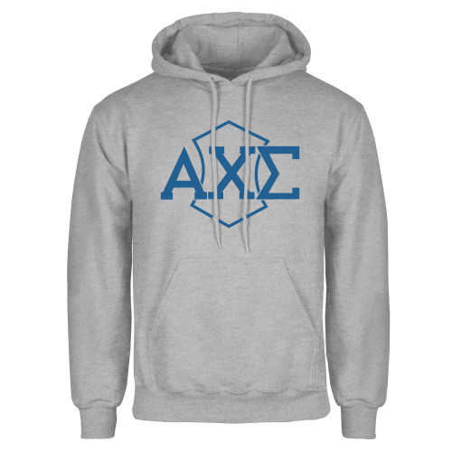 Grey Fleece Hoodie-Official Fraternity Logo