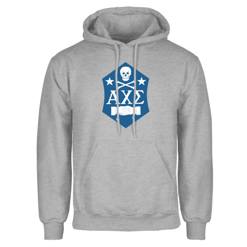 Grey Fleece Hoodie-Fraternity Badge