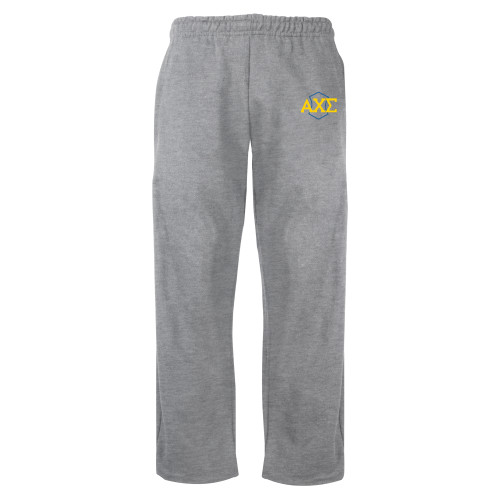 Grey Fleece Open Bottom Pant-Official Fraternity Logo