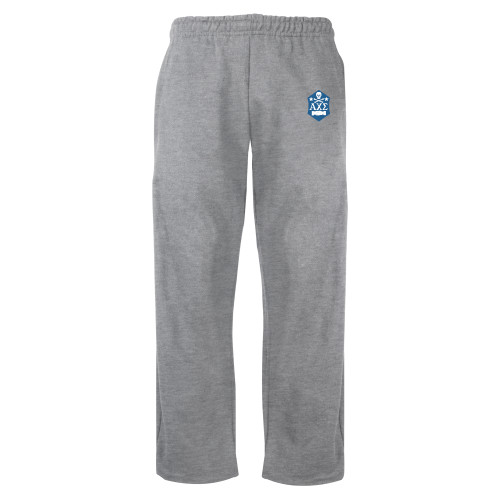 Grey Fleece Open Bottom Pant-Fraternity Badge