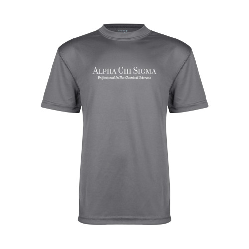 Youth Performance Grey Concrete Tee-Wrodmark w Tagline