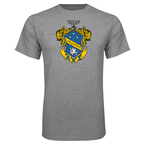 Grey T Shirt-Fraternity Crest