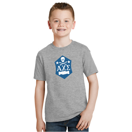 Youth Grey T Shirt-Fraternity Badge