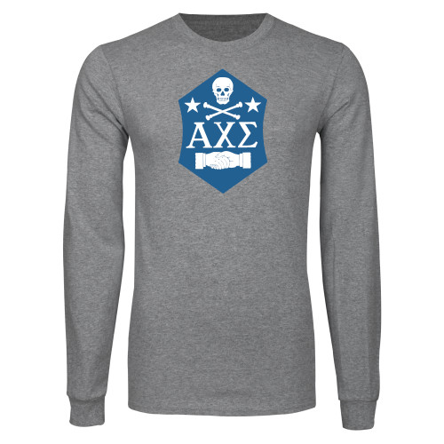 Grey Long Sleeve T Shirt-Fraternity Badge