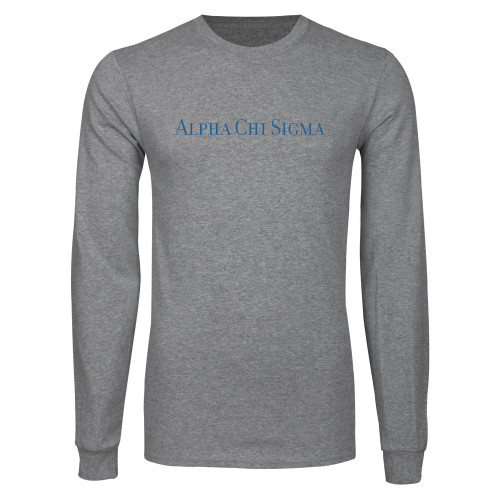 Grey Long Sleeve T Shirt-Wordmark