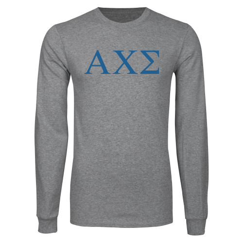 Grey Long Sleeve T Shirt-Greek Letters