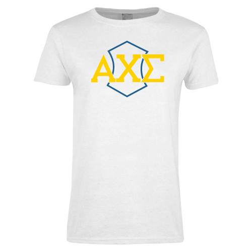 Womens White Short Sleeve Tee-Official Fraternity Logo
