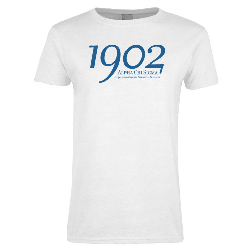 Womens White Short Sleeve Tee-1902