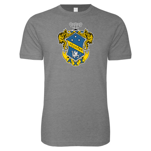  Next Level Heather Grey SoftStyle T Shirt - Fraternity Crest