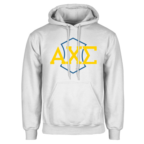 White Fleece Hoodie-Official Fraternity Logo