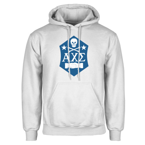 White Fleece Hoodie-Fraternity Badge