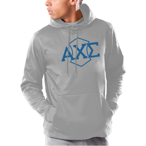 Under Armour Grey Armour Fleece Hoodie-Official Fraternity Logo