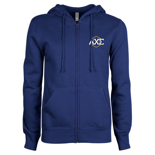 ENZA Womens Royal Fleece Full Zip Hoodie-Official Fraternity Logo