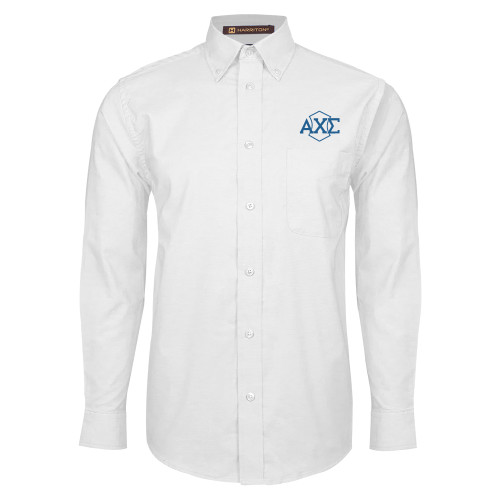 White Oxford Long Sleeve Shirt-Official Fraternity Logo