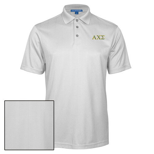 White Performance Fine Jacquard Polo-Greek Letters