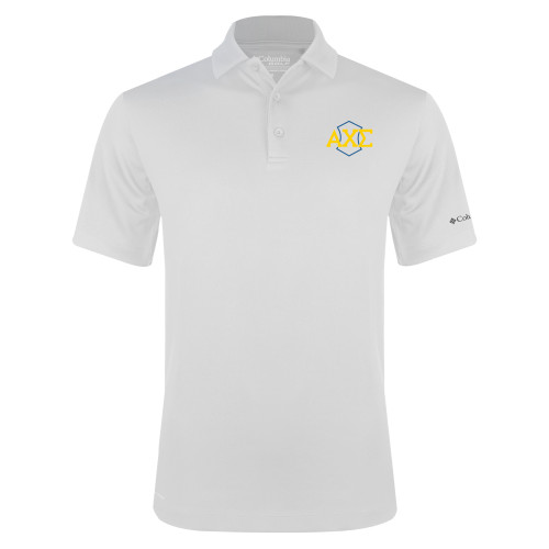 Columbia White Omni Wick Drive Polo-Official Fraternity Logo