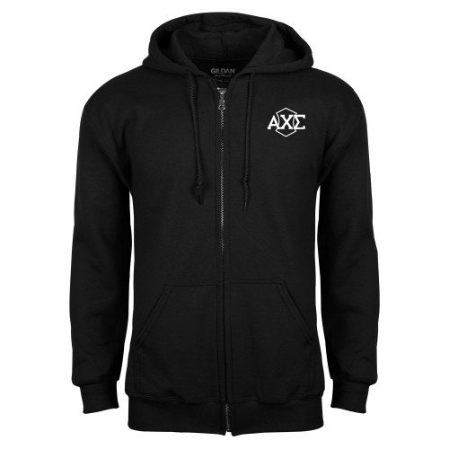 Black Fleece Full Zip Hoodie-Official Fraternity Logo