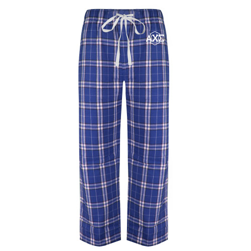 Royal/White Flannel Pajama Pant-Official Fraternity Logo