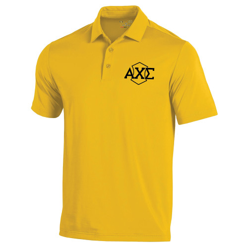 Under Armour Gold T2 Performance Polo-Official Fraternity Logo