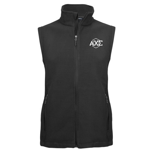 Charcoal Fleece Full Zip Vest-Official Fraternity Logo