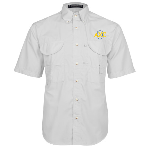 White Fishing Shirt Performance Short Sleeve-Official Fraternity Logo
