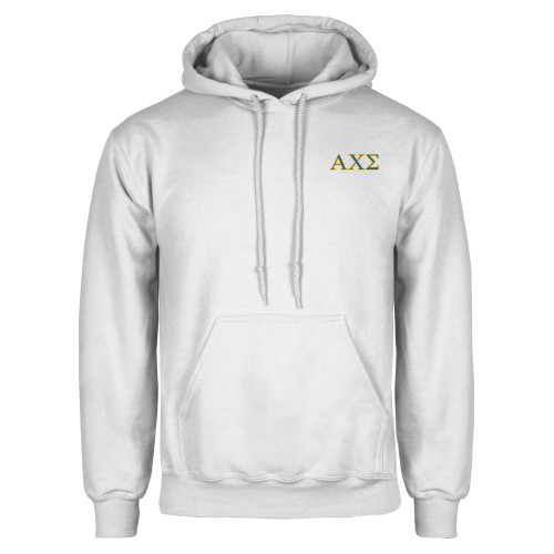 White Fleece Hoodie-Greek Letters