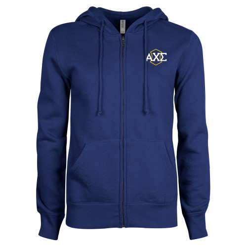 ENZA Womens Royal Fleece Full Zip Hoodie-Official Fraternity Logo