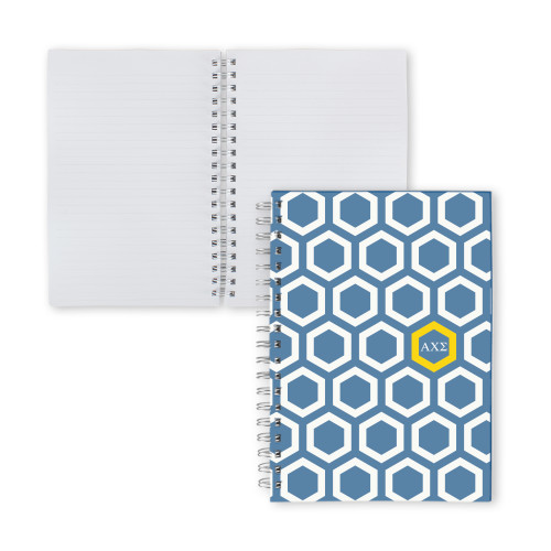 Clear 7 x 10 Spiral Journal Notebook-Reprating Hexagon