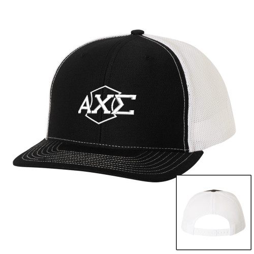 Richardson Black/White Trucker Hat-Official Fraternity Logo