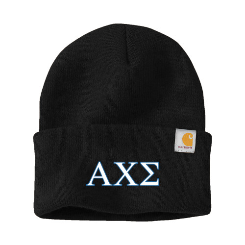 Carhartt Black Knit Beanie w/Cuff-Greek Letters
