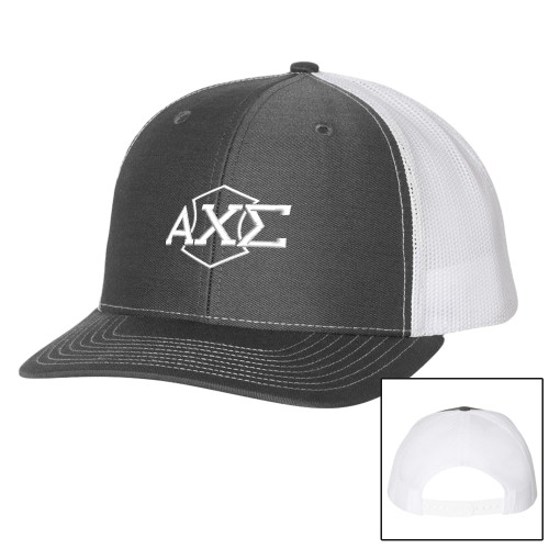 Richardson Charcoal/White Trucker Hat-Official Fraternity Logo