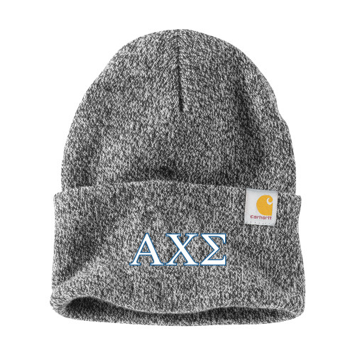 Carhartt Black/White Knit Beanie w/Cuff-Greek Letters