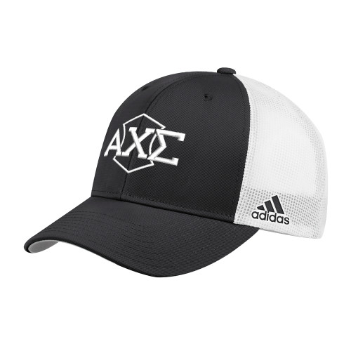 Adidas Black Structured Adjustable Mesh Hat-Official Fraternity Logo