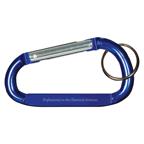  Blue Carabiner with Split Ring - TagLine Engraved
