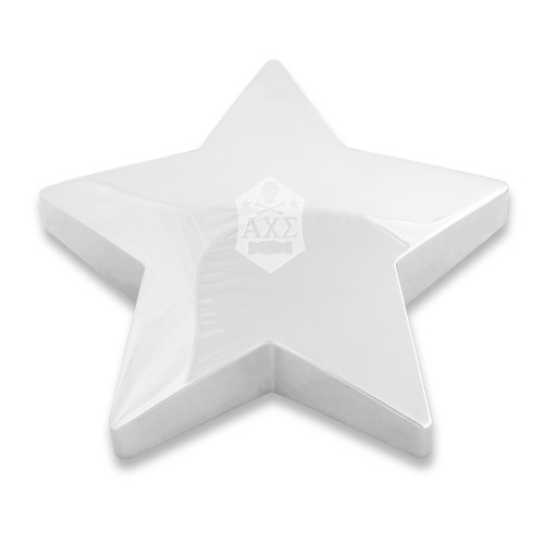 Silver Star Paperweight-Fraternity Badge Engraved