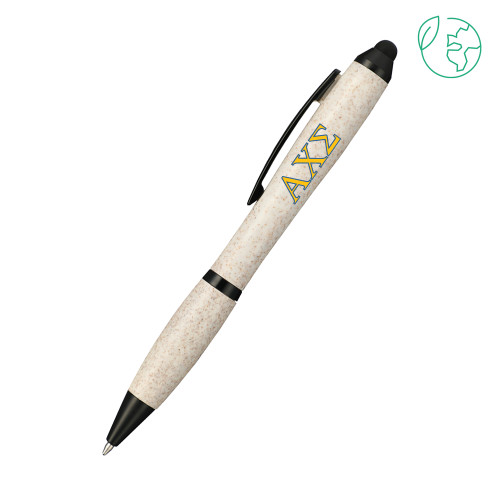  Nash Wheat Straw Ballpoint Beige Stylus Pen - Greek Letters