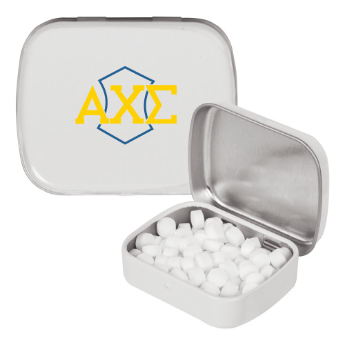  White Rectangular Peppermint Tin - Official Fraternity Logo