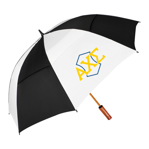  64 Inch Black/White Umbrella - Official Fraternity Logo