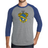 Thumbnail image for  Grey/Royal Heather Triblend Baseball Raglan Tee