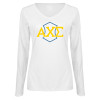 Thumbnail image for  Womens White Long Sleeve V Neck Tee
