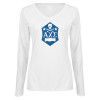 Thumbnail image for  Womens White Long Sleeve V Neck Tee