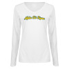 Thumbnail image for  Womens White Long Sleeve V Neck Tee