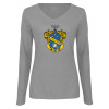 Thumbnail image for  Womens Grey Long Sleeve V Neck Tee 