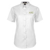 Thumbnail image for  Womens White Twill Button Up Short Sleeve