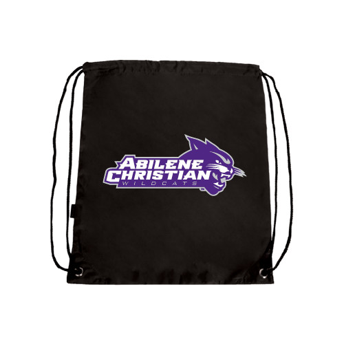  Black Drawstring Backpack - Primary Logo