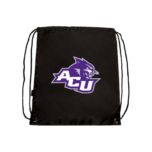  Black Drawstring Backpack - Angled ACU w/Wildcat Head