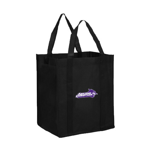  Non Woven Black Grocery Tote - Primary Logo