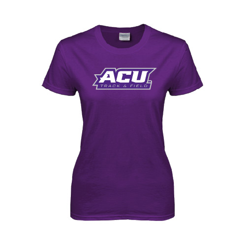  Womens Purple Short Sleeve Tee - Track & Field