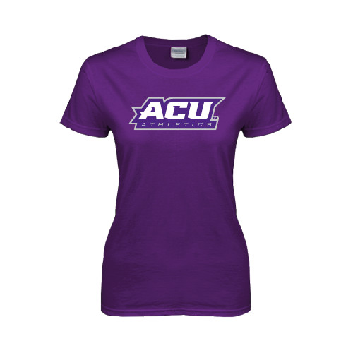  Womens Purple Short Sleeve Tee - Athletics