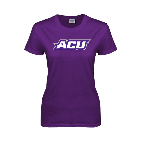  Womens Purple Short Sleeve Tee - ACU
